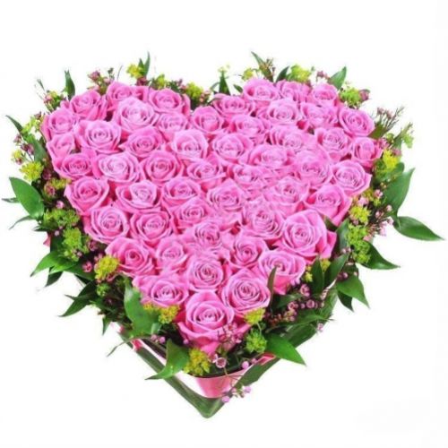 Сердце 55 розовых роз ― Floristik — доставка цветов по всей Украине