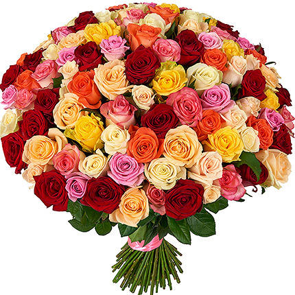 101 разноцветная роза ― Floristik — доставка цветов по всей Украине