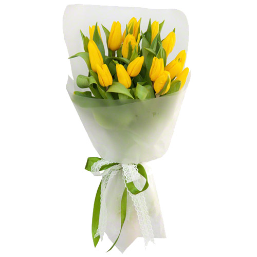 Букет 15 желтых тюльпанов ― Floristik — доставка цветов по всей Украине