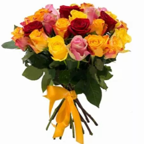 25 різнокольорових троянд. Купити 25 різнокольорових троянд в інтернет-магазині Флористік