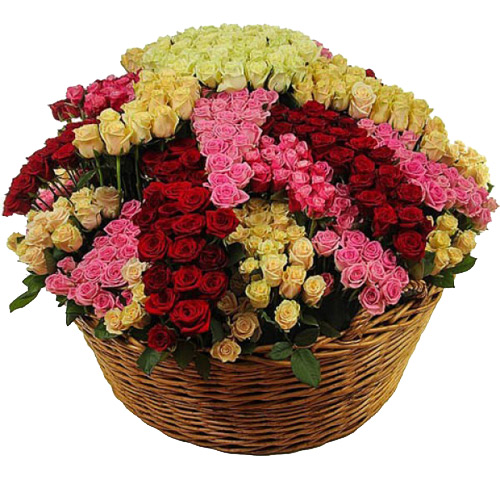 Корзина 801 мульти роза ― Floristik — доставка цветов по всей Украине