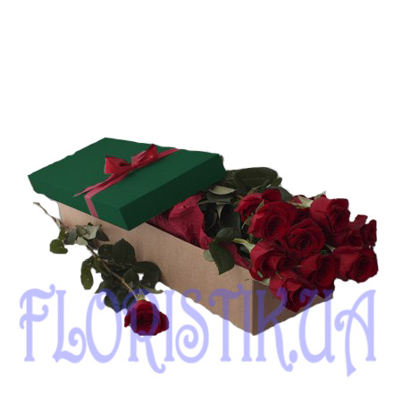 Коробка из 11 красных роз ― Floristik — доставка цветов по всей Украине