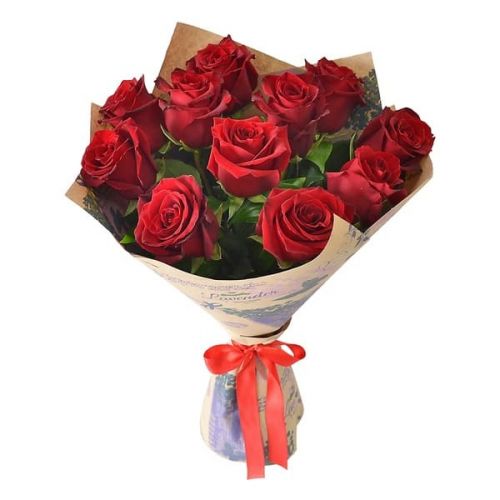 11 червоних троянд. Купити 11 червоних троянд у інтернет-магазині Флористик