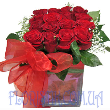Модерн 15 красных роз ― Floristik — доставка цветов по всей Украине