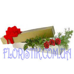 3 красных розы. Купить 3 красных розы в интернет-магазине Флористик