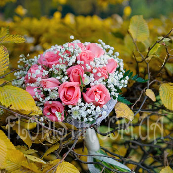 Букет рожевих троянд. Купити Букет рожевих троянд у інтернет-магазині Флористик