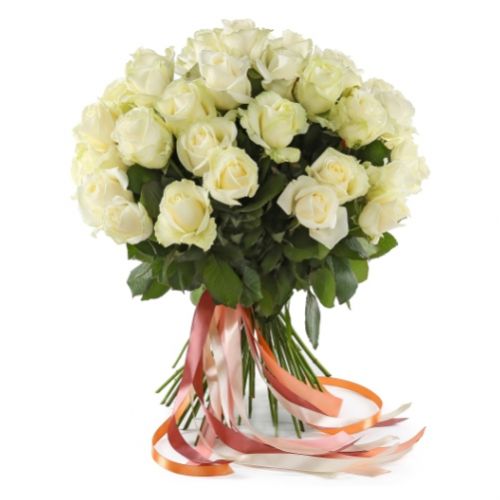 35 белых роз. Купить 35 белых роз в интернет-магазине Флористик