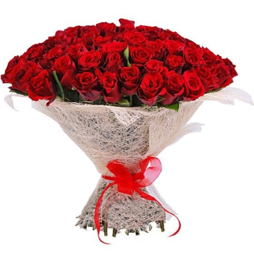75 червоних троянд. Купити 75 червоних троянд у інтернет-магазині Флористик