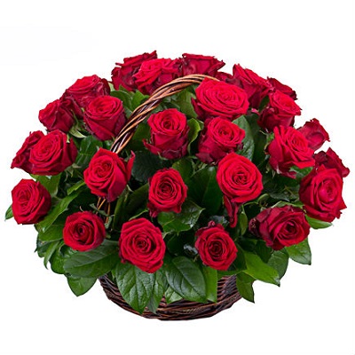 Корзина 35 роза. Купить Корзина 35 роза в интернет-магазине Флористик
