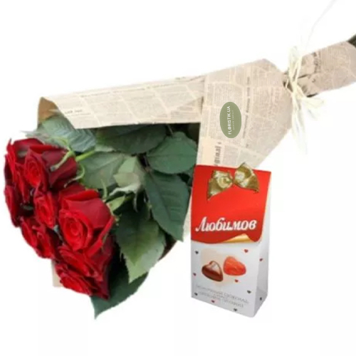 11 червоних троянд. Купити 11 червоних троянд у інтернет-магазині Флористик