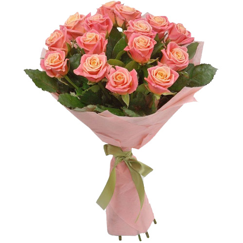 13 розовых роз. Купить 13 розовых роз в интернет-магазине Флористик