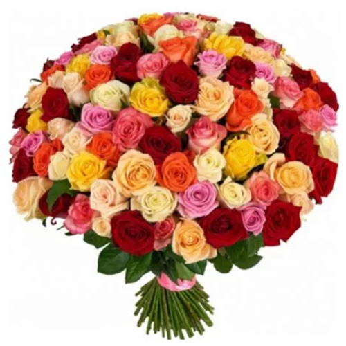 101 разноцветная роза. Купить 101 разноцветная роза в интернет-магазине Флористик