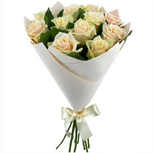 11 кремових троянд. Купити 11 кремових троянд у інтернет-магазині Флористик