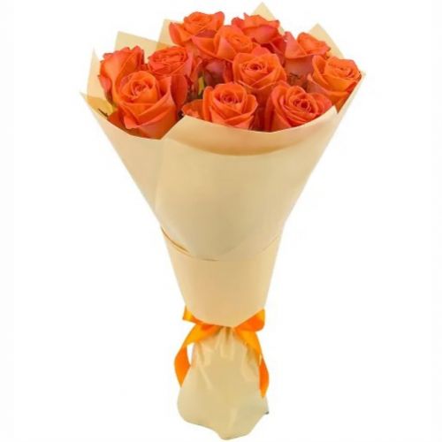11 помаранчевих троянд. Купити 11 помаранчевих троянд у інтернет-магазині Флористик