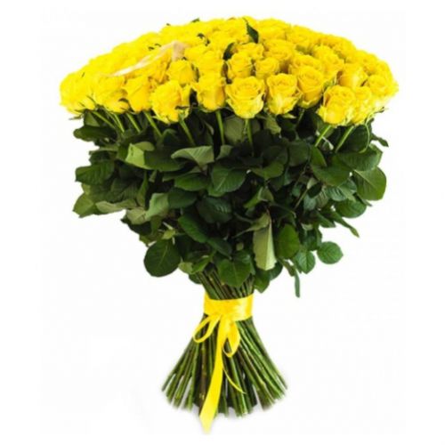 101 жовтих троянд. Купити 155 жовтих троянд у інтернет-магазині Флористик