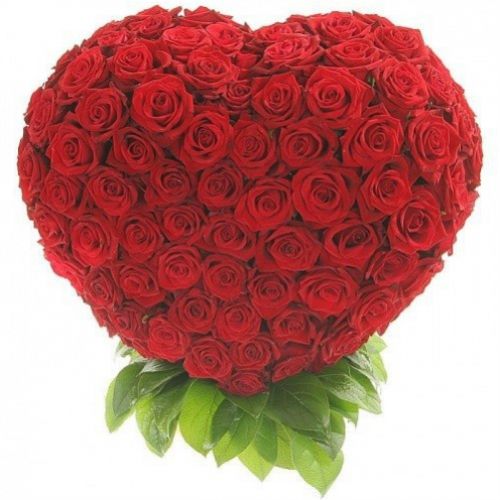 Серце з червоних троянд. Купити Серце з червоних троянд у інтернет-магазині Флористик