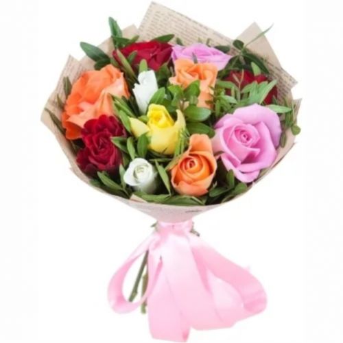 11 разноцветных роз. Купить 11 разноцветных роз в интернет-магазине Флористик