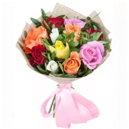 11 разноцветных роз. Купить 11 разноцветных роз в интернет-магазине Флористик
