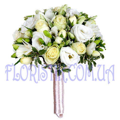 Букет эустом и кремовых роз ― Floristik — доставка цветов по всей Украине