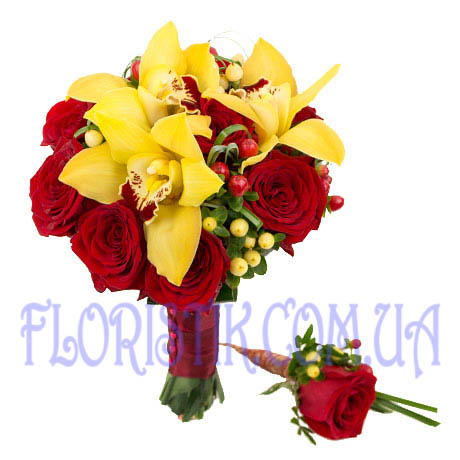 Букет орхідей та троянд ― Floristik — flower delivery all over Ukraine