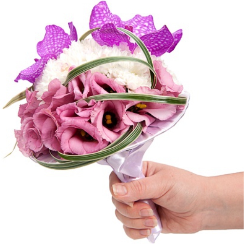 Букет з еустом та ванди ― Floristik — flower delivery all over Ukraine