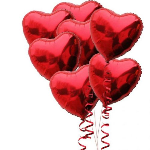 7 фольгированных шариков (сердце) ― Floristik — доставка цветов по всей Украине