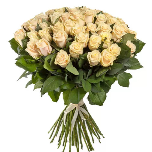 Букет 55 кремових троянд ― Floristik — доставка квітів по всій Україні