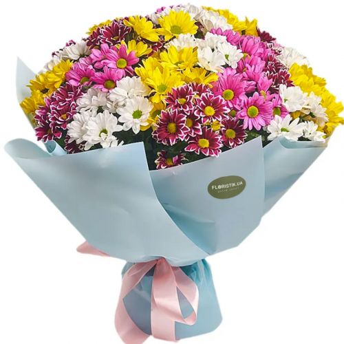 Букет из 35 хризантем ― Floristik — flower delivery all over Ukraine