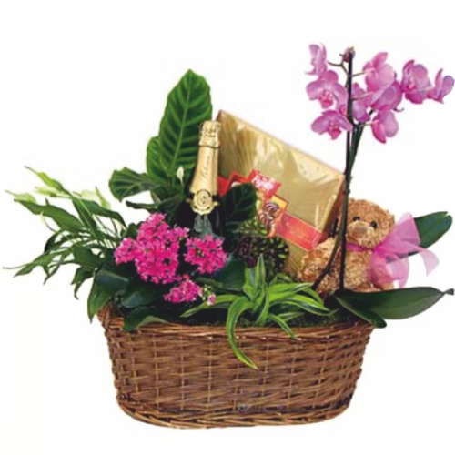 Кошик з квітів та подарунків ― Floristik — доставка квітів по всій Україні