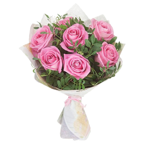 7 розовых роз ― Floristik — flower delivery all over Ukraine