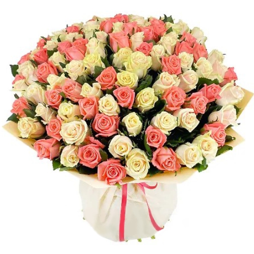 Букет 101 пастельной розы ― Floristik — flower delivery all over Ukraine