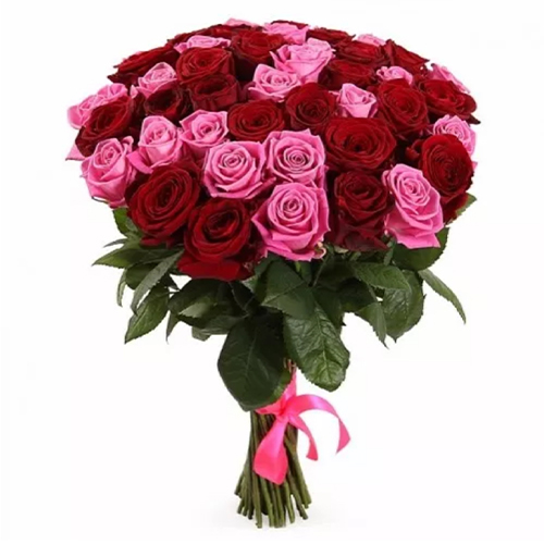 Букет червоно-рожевих троянд ― Floristik — доставка квітів по всій Україні