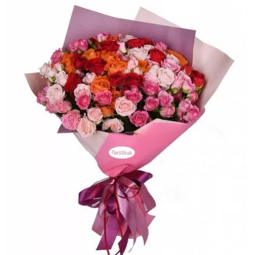 Букет 15 кущових троянд ― Floristik — доставка квітів по всій Україні