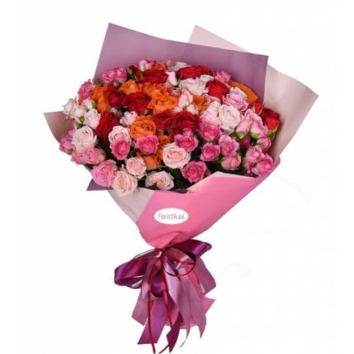 Букет 15 кустовых роз  ― Floristik — flower delivery all over Ukraine