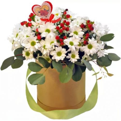 Коробка пушистых хризантем ― Floristik — flower delivery all over Ukraine