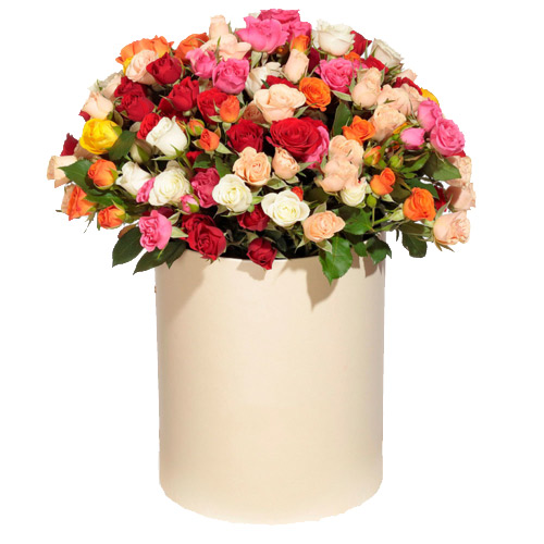 Коробка з кущових троянд ― Floristik — flower delivery all over Ukraine