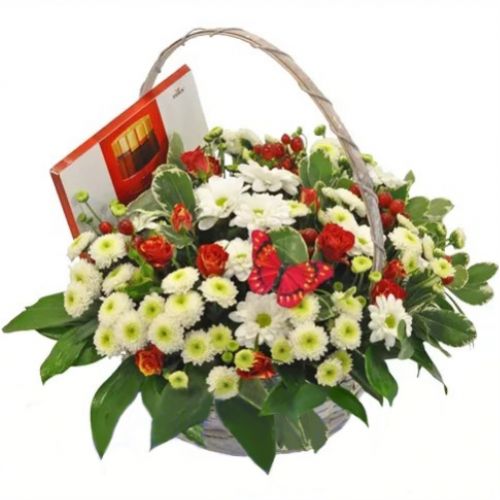 Кошик троянд та хризантем ― Floristik — flower delivery all over Ukraine