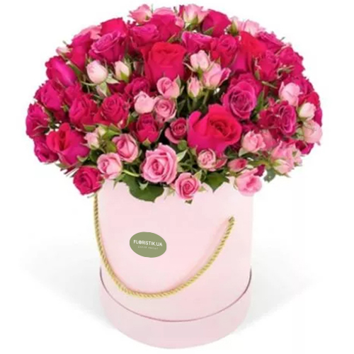 Коробка з троянд асорті ― Floristik — доставка квітів по всій Україні