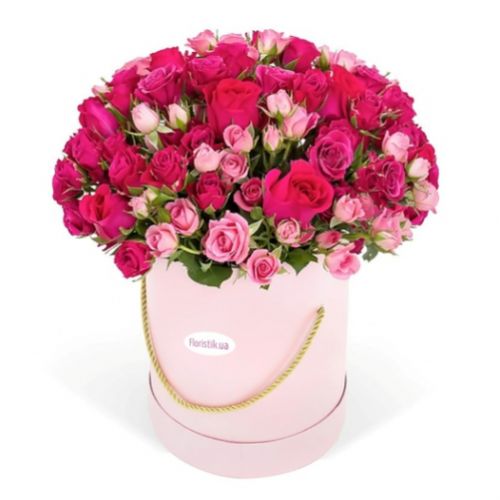 Коробка з троянд асорті ― Floristik — flower delivery all over Ukraine
