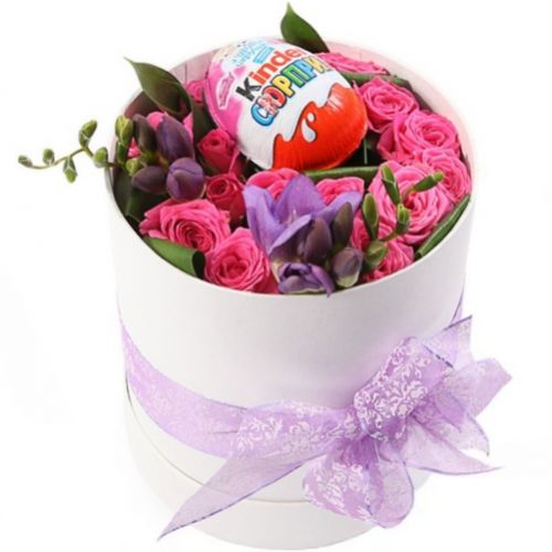  Коробка роз с сюрпризом ― Floristik — доставка цветов по всей Украине