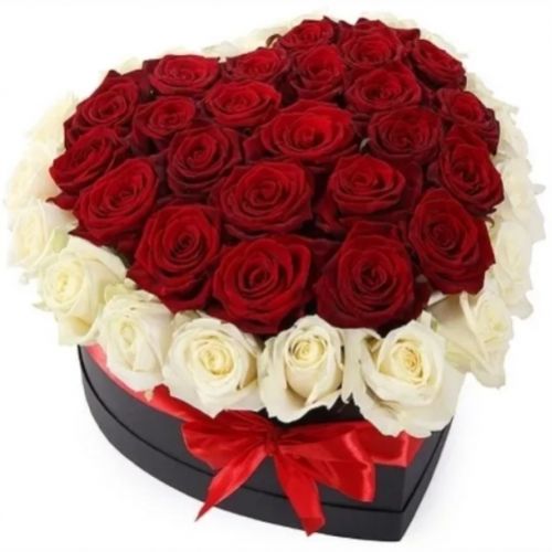 Коробка серце з троянд ― Floristik — доставка квітів по всій Україні