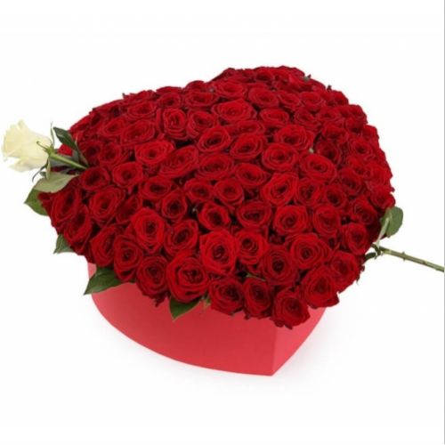 Коробка сердце из 101 розы  ― Floristik — flower delivery all over Ukraine