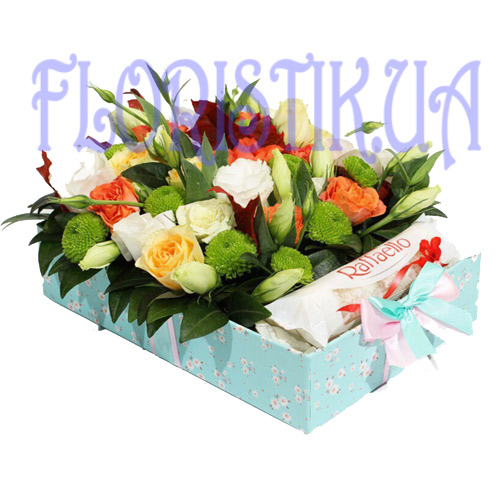 Коробка цветов с Rafaello ― Floristik — доставка цветов по всей Украине
