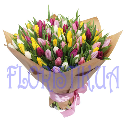 Букет 101 тюльпан ― Floristik — flower delivery all over Ukraine