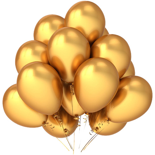 Золотые гелиевые перламутровые шарики ― Floristik — доставка цветов по всей Украине