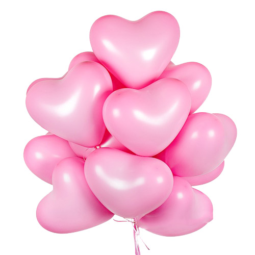 Набір гелієвих кульок (рожеві серця) ― Floristik — доставка квітів по всій Україні