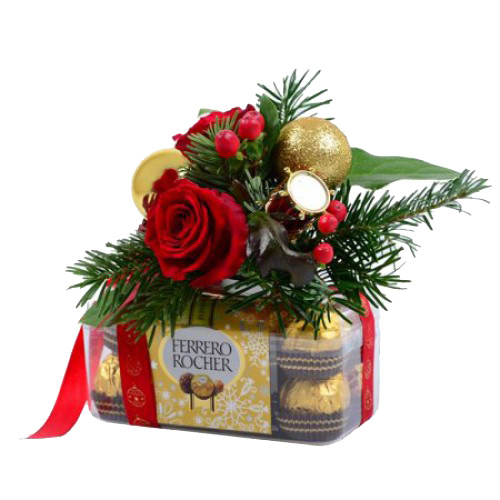 Цукерки Ferrero з квітами ― Floristik — доставка квітів по всій Україні