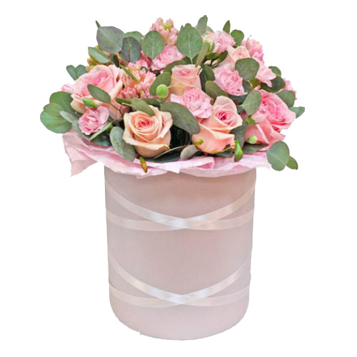 Коробка рожеве щастя ― Floristik — доставка квітів по всій Україні