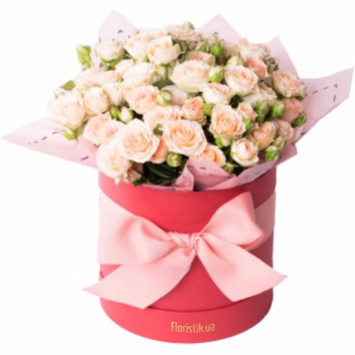 Коробка кустовых кремовых роз ― Floristik — flower delivery all over Ukraine