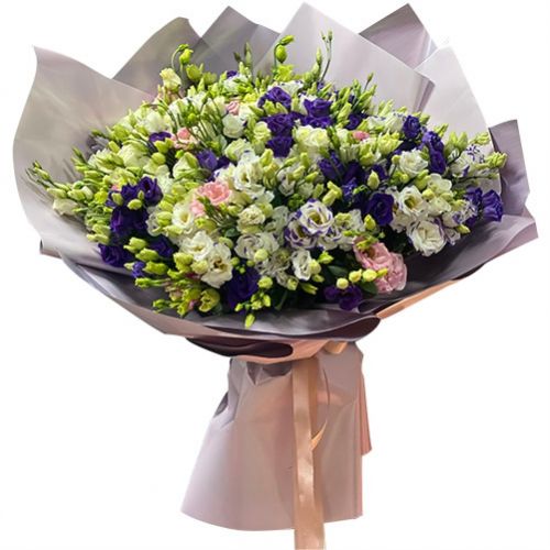 Букет 101 эустомы ― Floristik — доставка цветов по всей Украине
